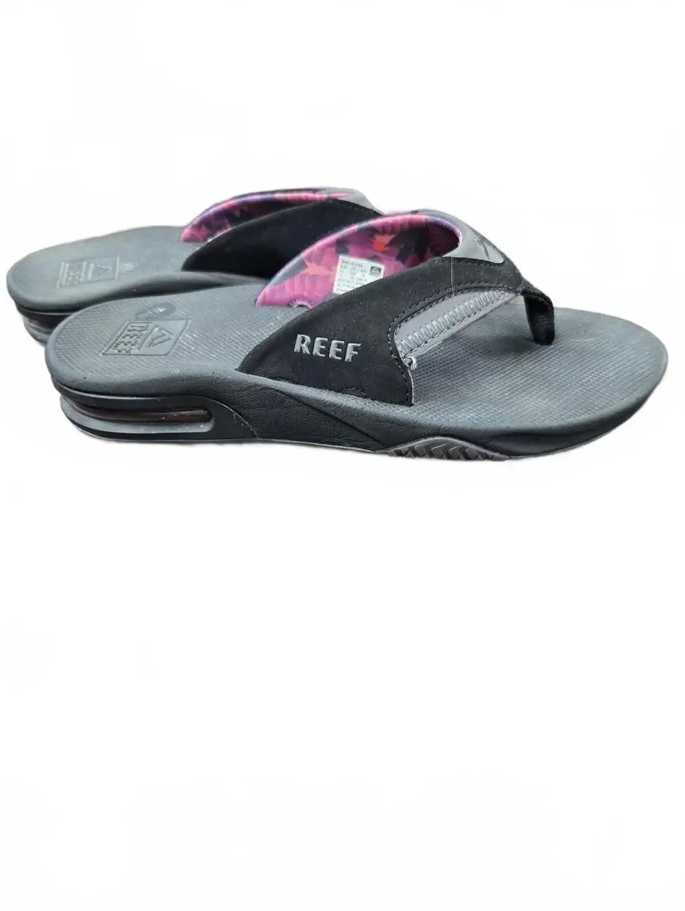 Reef Women's Flip Flop Sandals Size 6 Black with Purple Accents